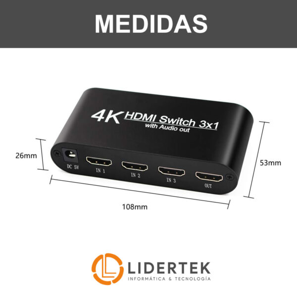 Multiplicador Split Splitter Hdtv 3 Entradas 1 Salida Activo - Imagen 3