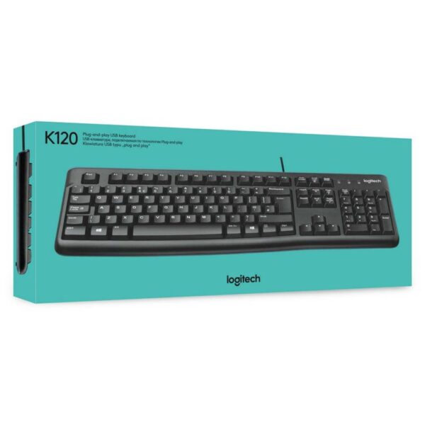 Teclado Cableado Usb QWERTY Logitech K120 Negro En Español - Imagen 3