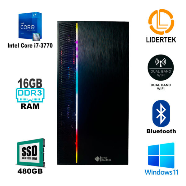 Pc Torre Gamer Intel i7 - 16gb Ram - 480gb Ssd - Grafica 4gb - Imagen 2