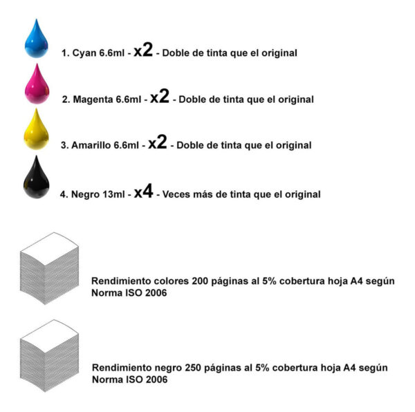 Pack X4 Cartuchos Compatibles Impresora Color Epson Xp2101 - Imagen 6