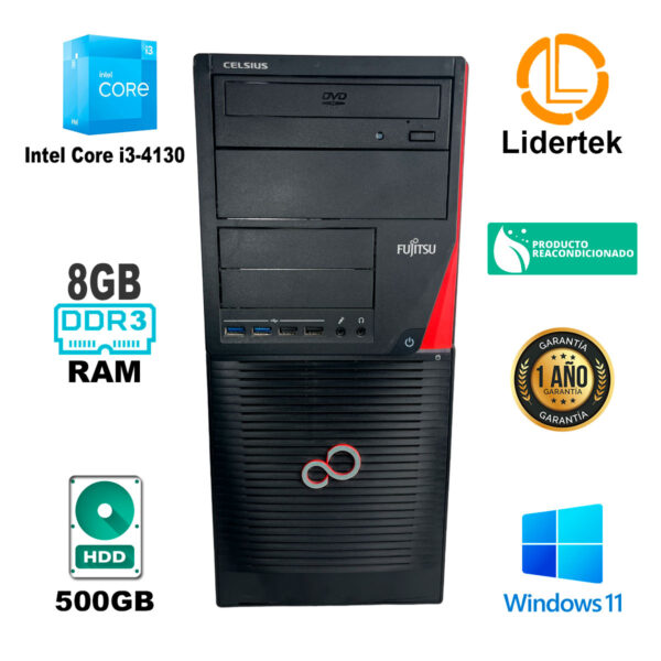 Torre Pc Intel Core I3 - 8gb Ram - 500gb Hdd - Wifi - Win10 - Imagen 2