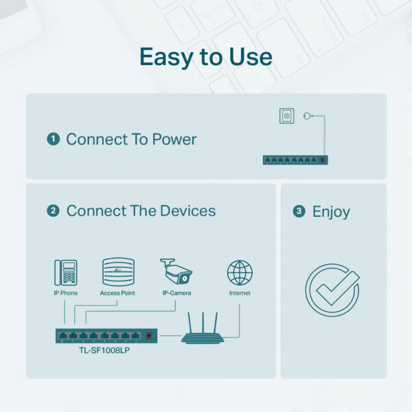 Switch Poe Tp-Link Tl-Sf1008Lp | 4 Poe + 4 Comun 100Mbps - Imagen 6