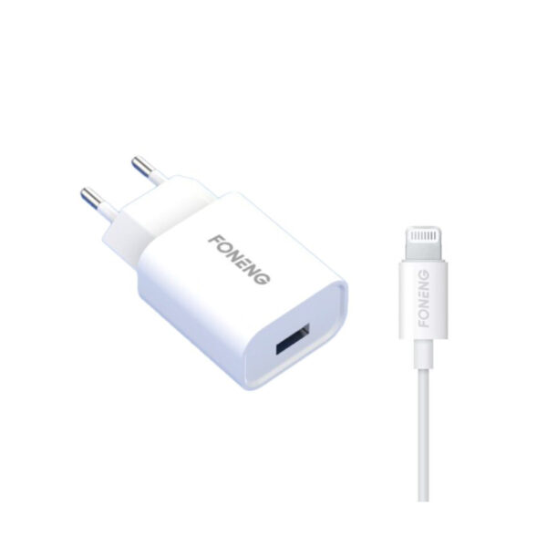CARGADOR IPHONE - 1MT - 2.1A - BLANCO - FONENG EU43