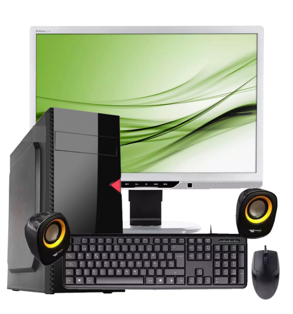 Torre Pc Escritorio Completa + Monitor + Mouse + Teclado