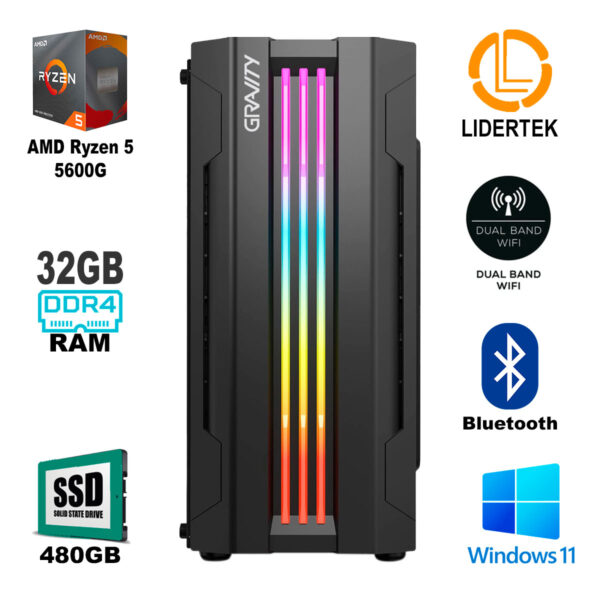 Pc Torre Gamer Ryzen 5 - 32gb Ram - Ssd 480gb - Raedon Pro 1 - Imagen 2