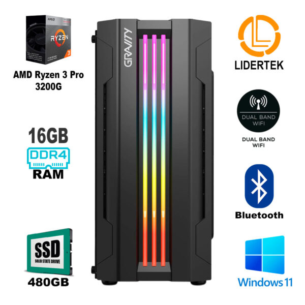 Pc Torre Gamer Ryzen 3 - 16gb Ram - Ssd 480gb - Raedon Vega - Imagen 2