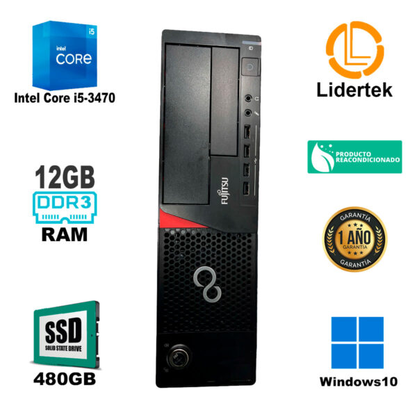 Torre Pc Completa i5 - 12gb Ram - 480gb Ssd + Monitor + Wifi - Imagen 2
