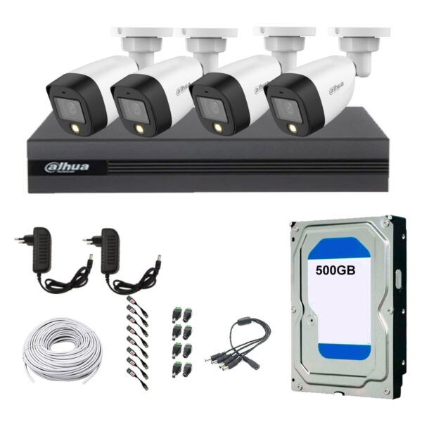 Kit Seguridad 4 Camaras Exterior Full Color 2mp + Dvr 4ch