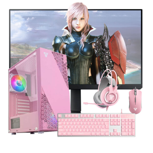 Pc Torre Gamer I5 - 16gb - 480 Ssd Nvidia 4gb + Monitor Rosa