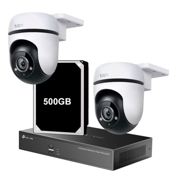 Kit Cámaras Seguridad Exterior 360 Wifi + Nvr Disco 500gb