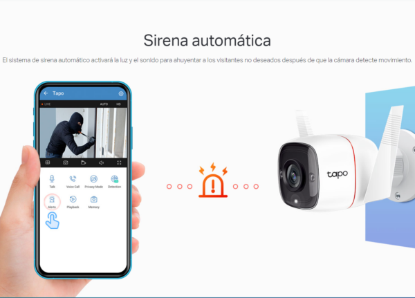 Cámara Seguridad Exterior 2k 3mp Tapo C310 + Memoria 128gb - Imagen 8