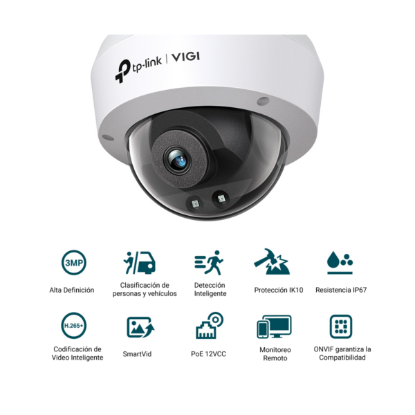 Cámara Seguridad Exterior Domo Ip 3mp Poe Antiva Vigi C230i - Imagen 2