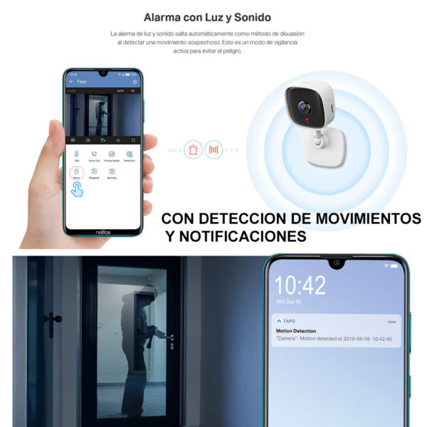 Kit x4 Cámara Seguridad 1080p 2mp Tapo C100 + Memoria 64g - Imagen 4