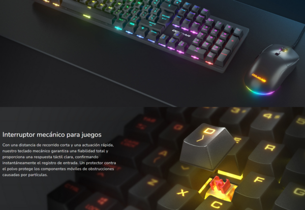 Combo Gamer Cougar Combat Teclado Mecanico + Mouse RGB USB - Imagen 5