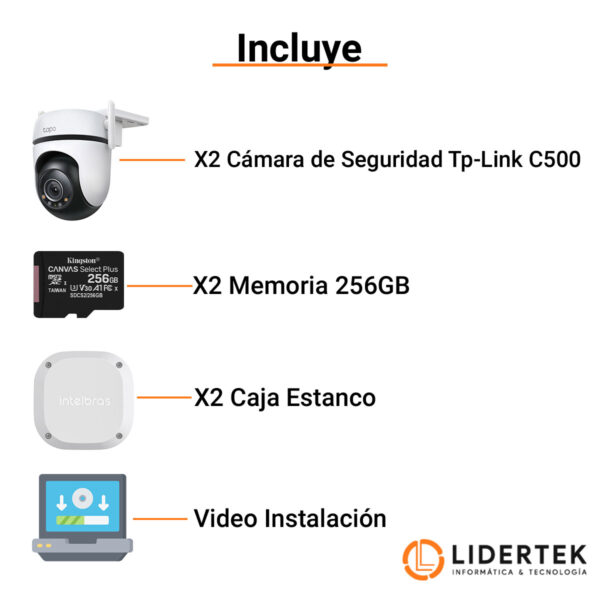 Cámara Exterior Tapo C500 256gb Kit x2 y Video Instalación - Imagen 2