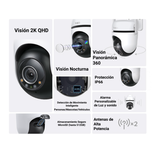 Cámara Exterior Tapo C520 128gb Kit x2 y Video Instalación - Imagen 4