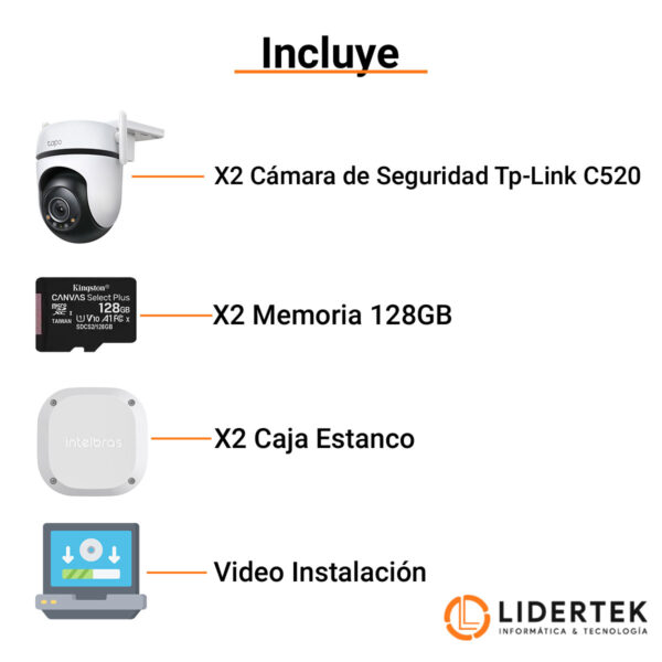 Cámara Exterior Tapo C520 128gb Kit x2 y Video Instalación - Imagen 2