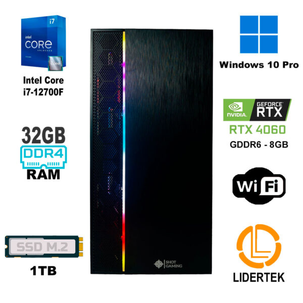 Pc Gamer Intel I7-12700f 32gb Ram 1tb M.2 Ssd Rtx4060 8g - Imagen 2