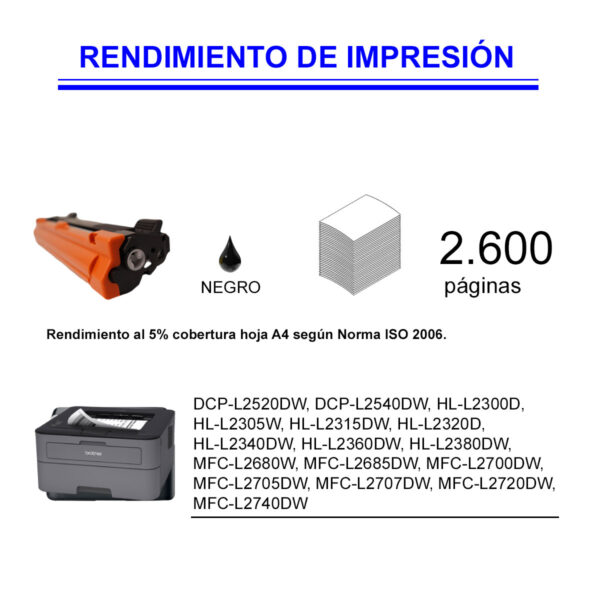 Kit X3 Toner Para Brother Tn630 Tn660 Hl-L2300 L2320 L2360 - Imagen 3