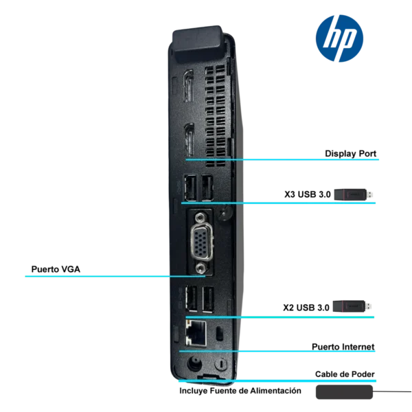 Mini Pc Hp 800 G5 I5-9500t - 16gb Ram - 256gb Ssd M2 - Win11 - Imagen 4