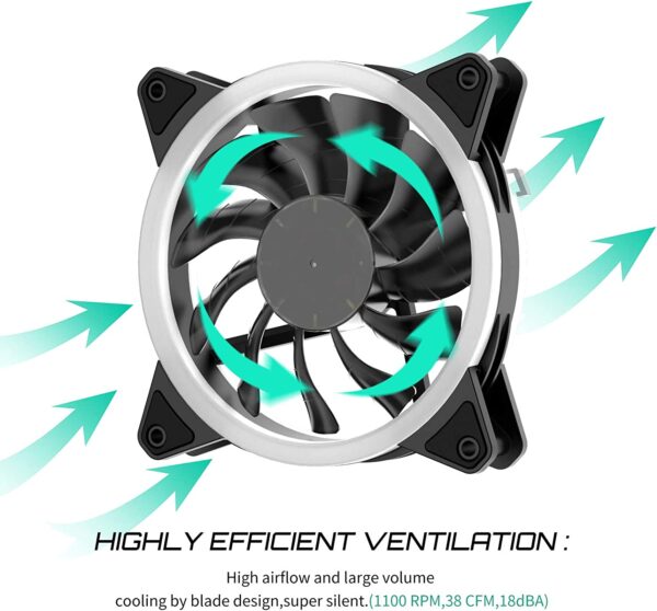Fan Rgb Fan Cooler Gamer Pack x3 12 x 12cm - Imagen 4