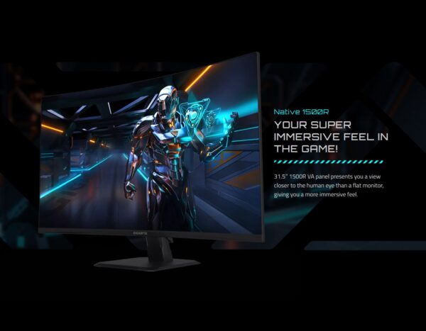 Monitor Curvo Gamer Gigabyte 27" GS27QC Qhd 2K 170Hz 1ms - Imagen 2