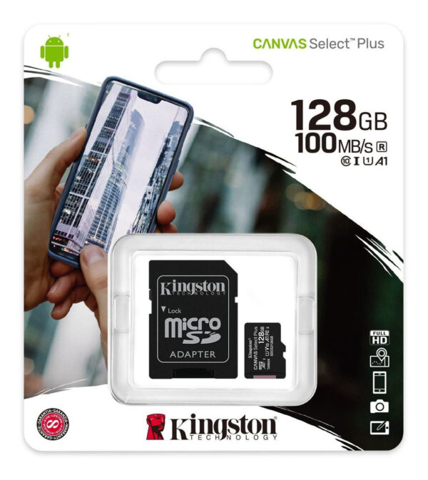 Memoria Micro Sd Kingston 128gb Clase 10 Con Adaptador - Imagen 3