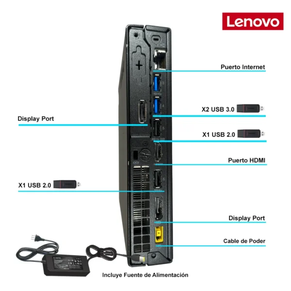 Mini Pc Lenovo Tiny I5-8400t - 8gb Ram - 256gb Ssd - Win11 - Imagen 4