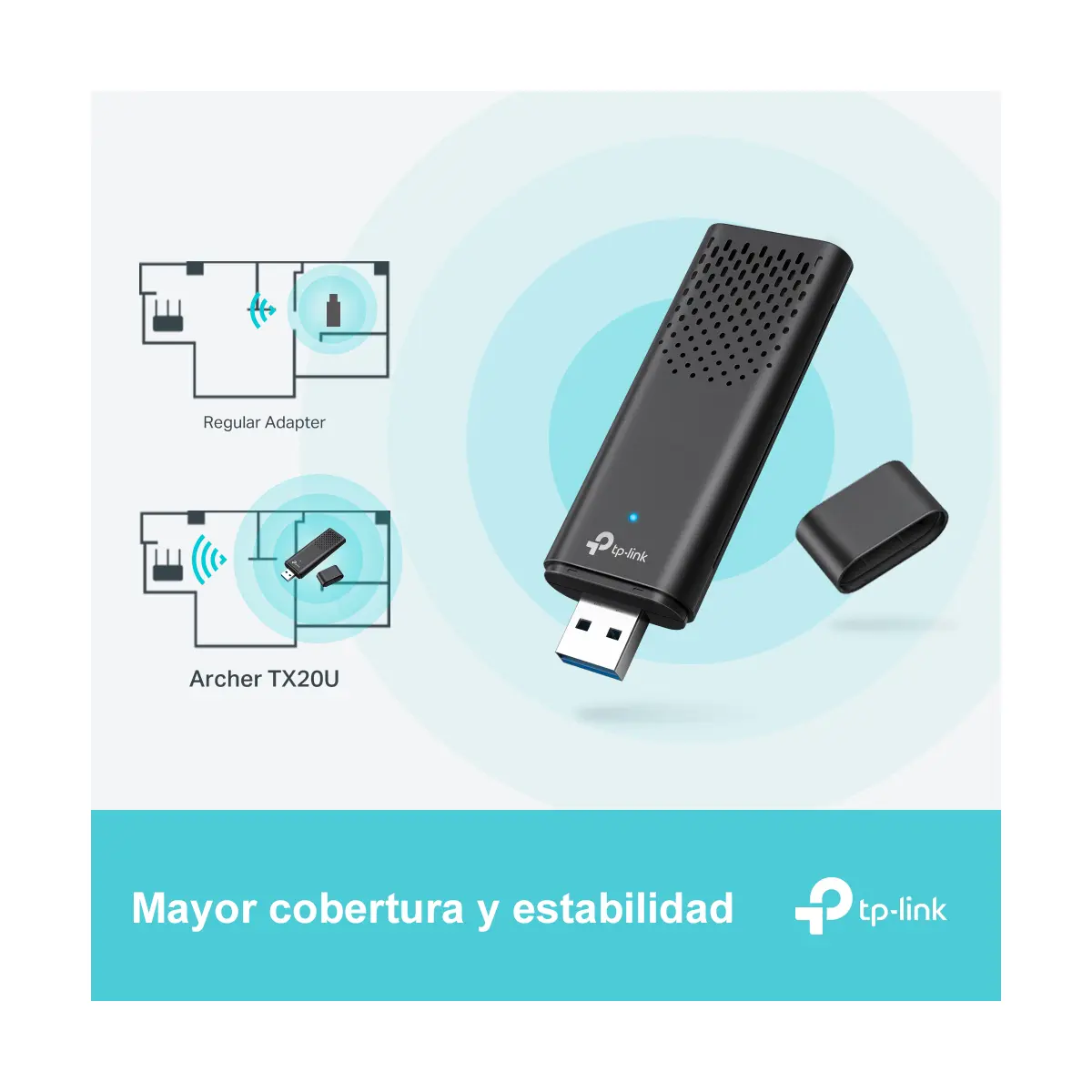 Antena Usb Wifi 6 Tp-link Tx20u Doble Banda 1800 Mbps