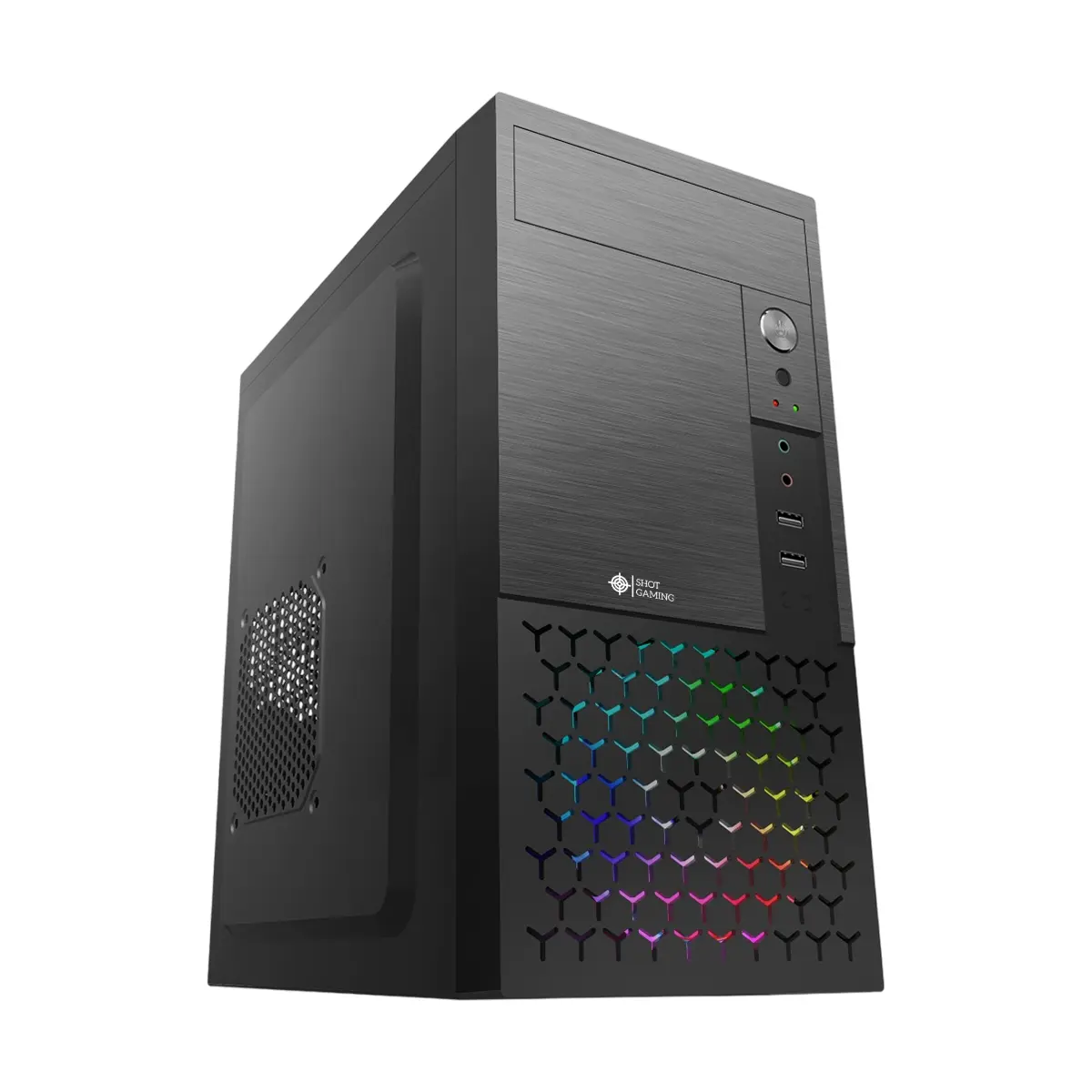 GABINETE PC SHOT GAMING SHOT-FA-5015| FUENTE + COMBO COMPLETO | NEGRO