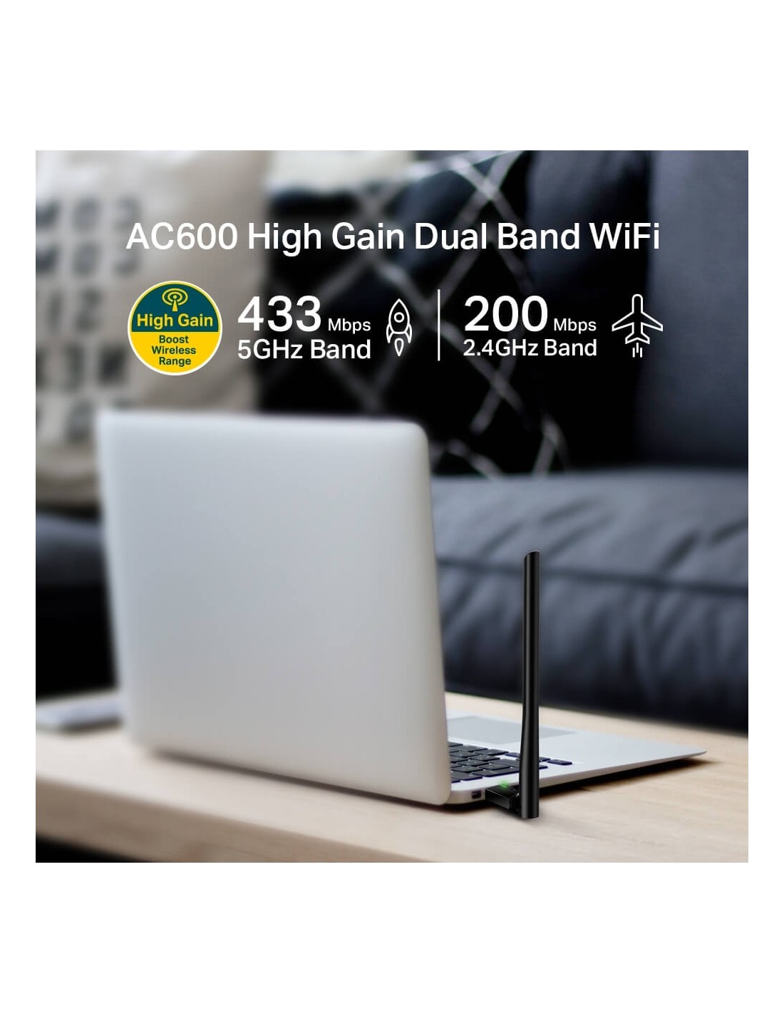 Adaptador Usb Wifi Mercusys Mu6h Alto Alcance 2.4Ghz y 5Ghz
