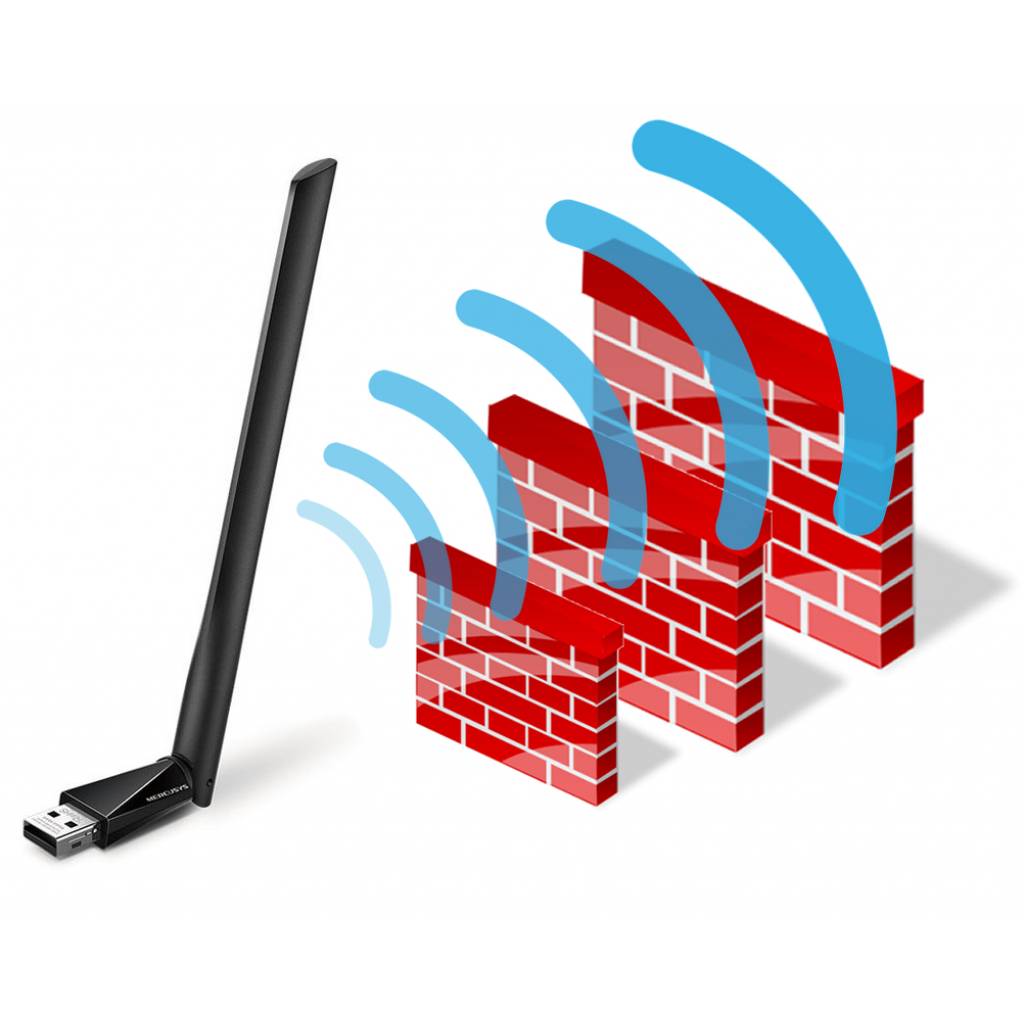 Adaptador Usb Wifi Mercusys Mu6h Alto Alcance 2.4Ghz y 5Ghz