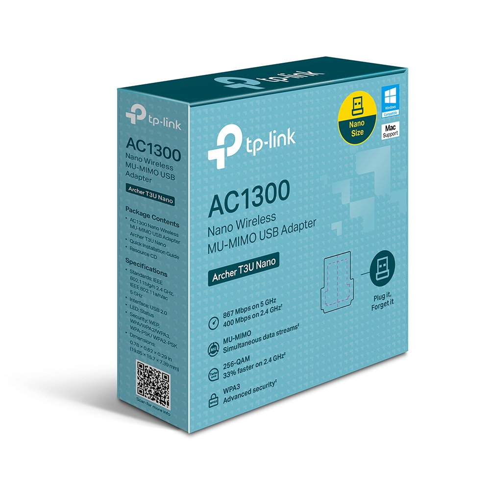 Antena Usb Wifi Tp-Link Ac1300 T3u Nano Doble Banda 1300mbps