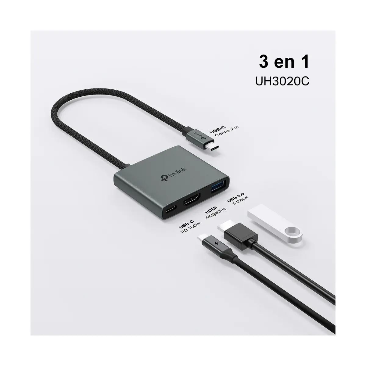 HUB USB TP-LINK UH3020C TIPO C A 3 PUERTOS