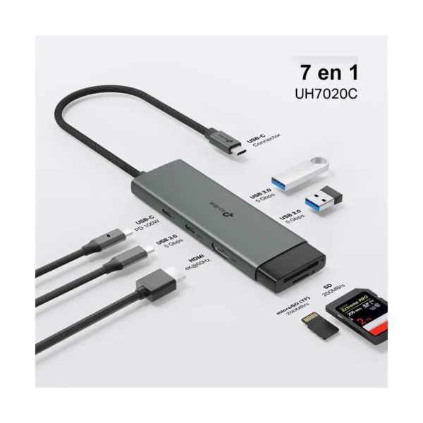 HUB USB TP-LINK UH7020C TIPO C A 7 PUERTOS