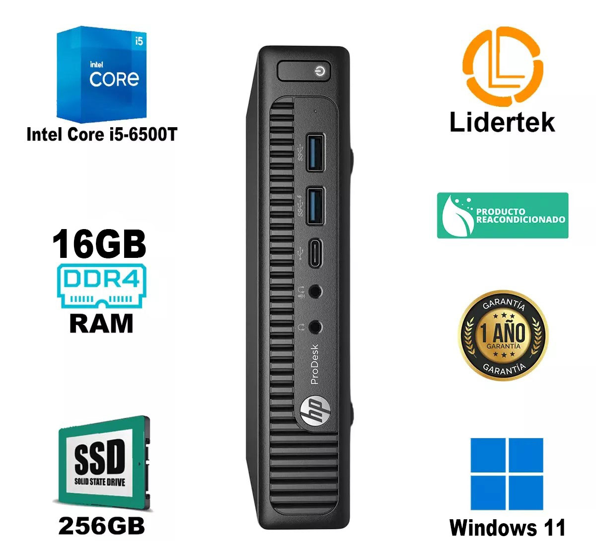 Mini Pc Escritorio Hp Core i5 16gb Ram Windows 11 Pro