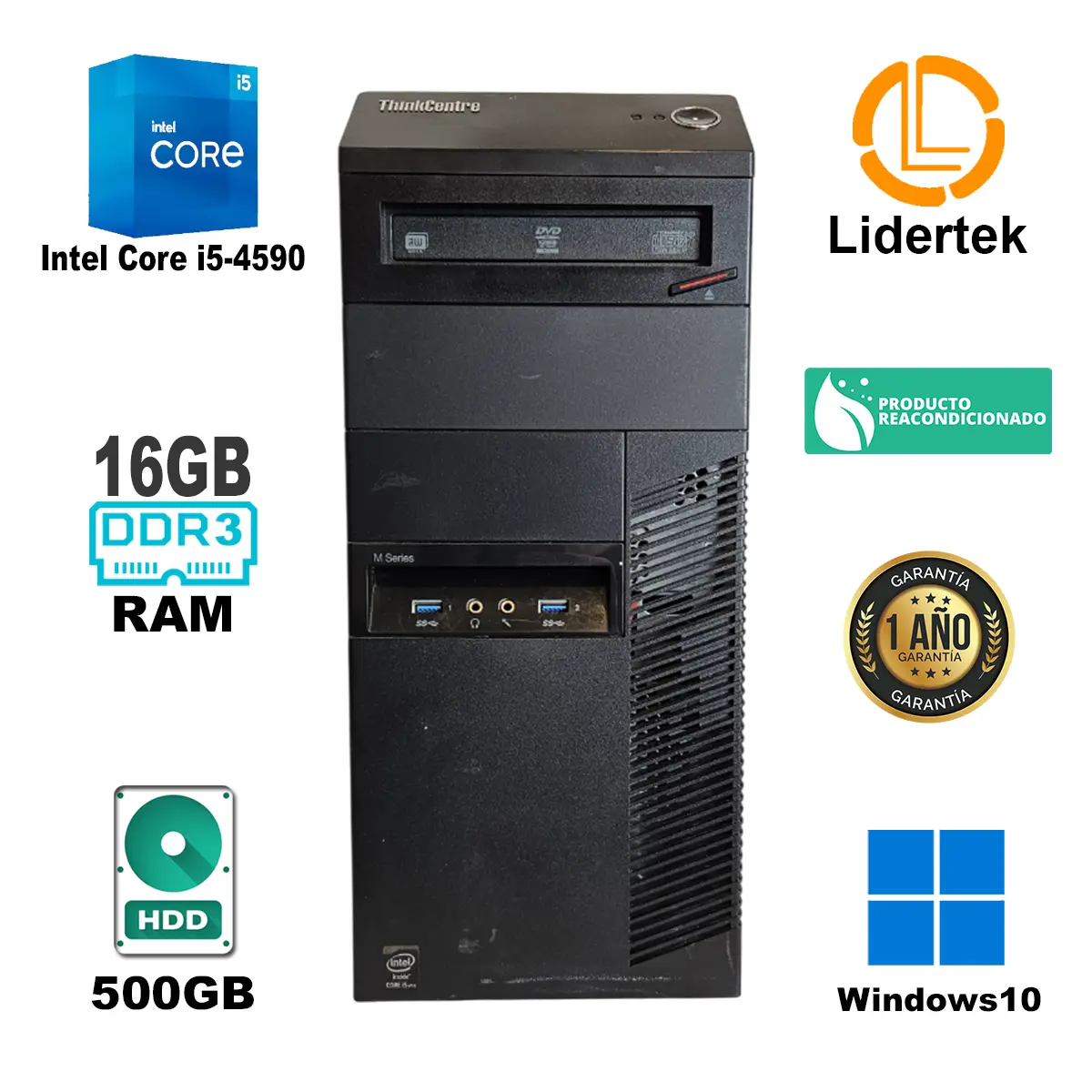 Torre Pc I5 - 16gb Ram - 500gb Hdd - Win10 Para Oficina -980