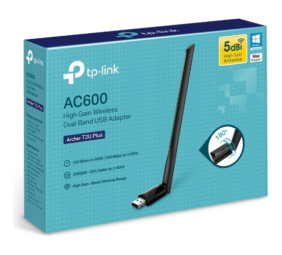 Adaptador Usb Wifi Tp-link Archer T2u Plus Ac600