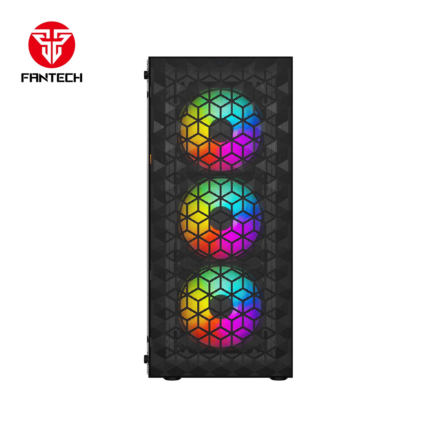GABINETE PC FANTECH CG-80 | FRENTE MALLA + 4 FAN | NEGRO