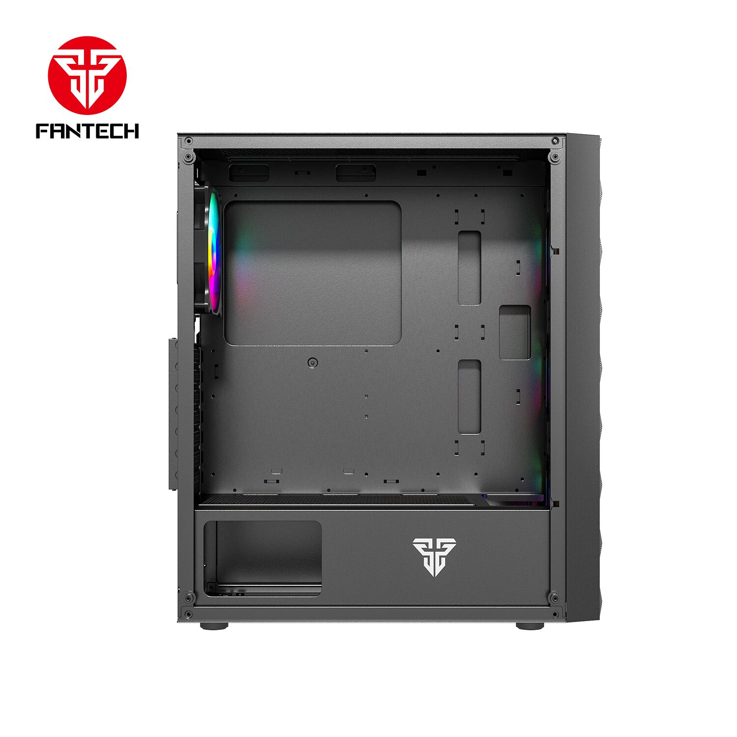 GABINETE PC FANTECH CG-80 | FRENTE MALLA + 4 FAN | NEGRO