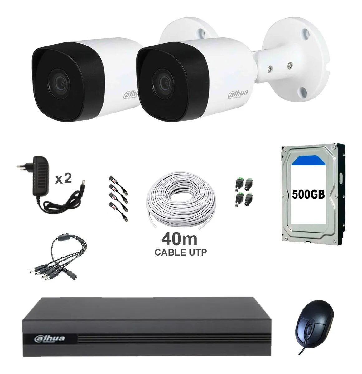 Kit Camaras Seguridad Exterior Full Hd Completo Dvr y Disco