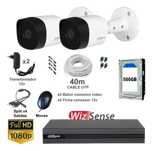 Kit Camaras Seguridad Exterior Full Hd Completo Dvr y Disco