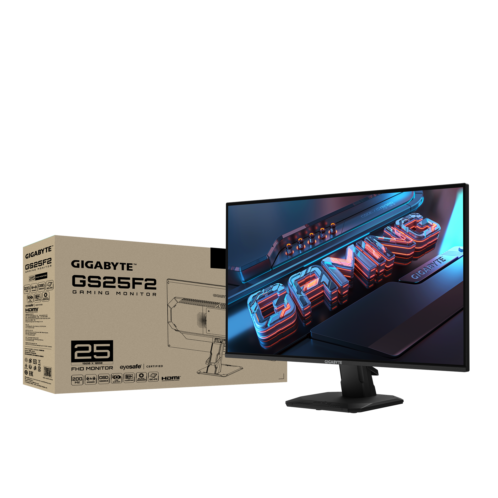 Monitor Gamer Full Hd Ss Ips Hdmi Dp 200 Hz 1ms GYGABYTE 25”