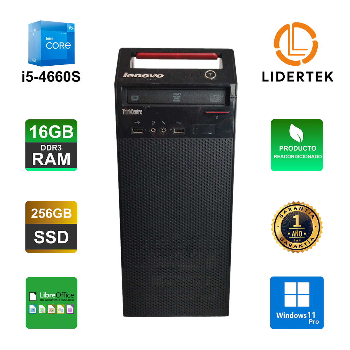 Pc Completa Torre Pc Computadora Core I5 + 16gb Ram Negro