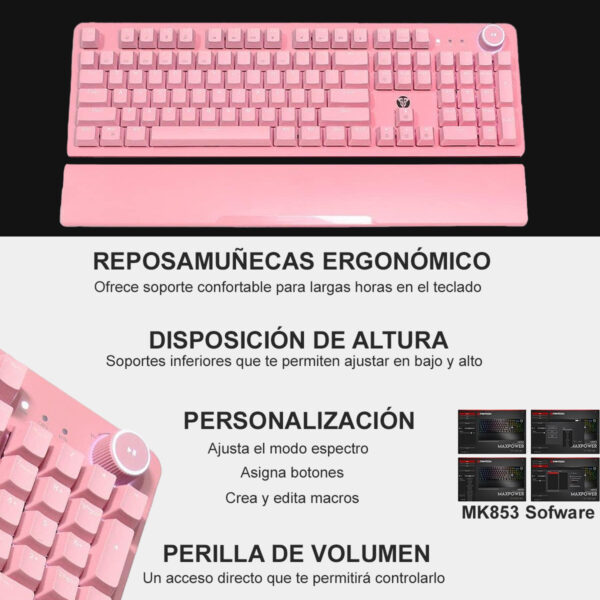 Teclado Gamer Profesional Mecanico Fantech Sakura Mk-853