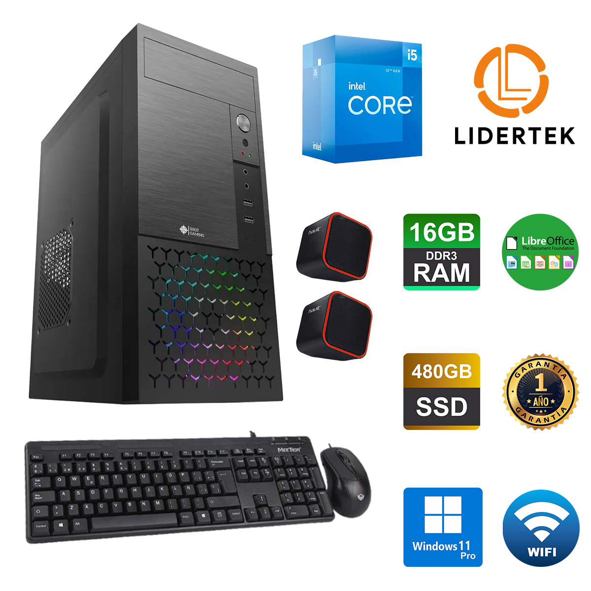 Torre Computadora Pc Intel Core I5 16gb 480gb Ssd Win11 Pro