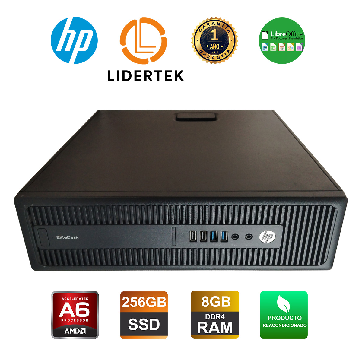 Torre Pc Escritorio HP AMD A6 8gb Ssd 256gb Windows 11