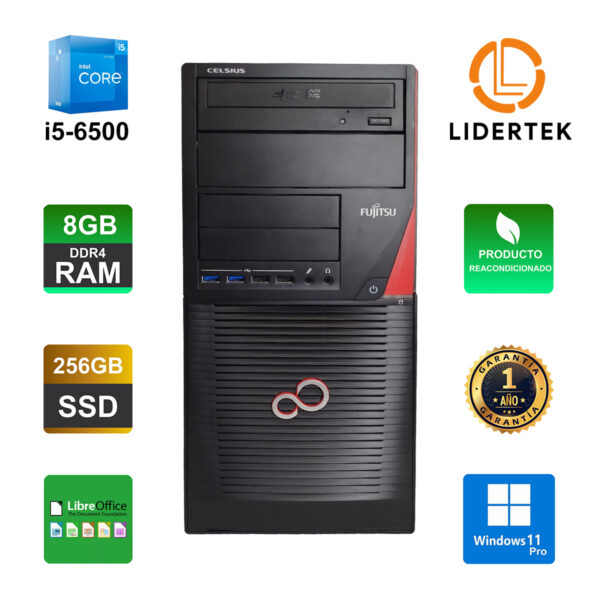 Torre Pc Escritorio Intel Core I5 8gb Ssd 256gb Win11 - W550