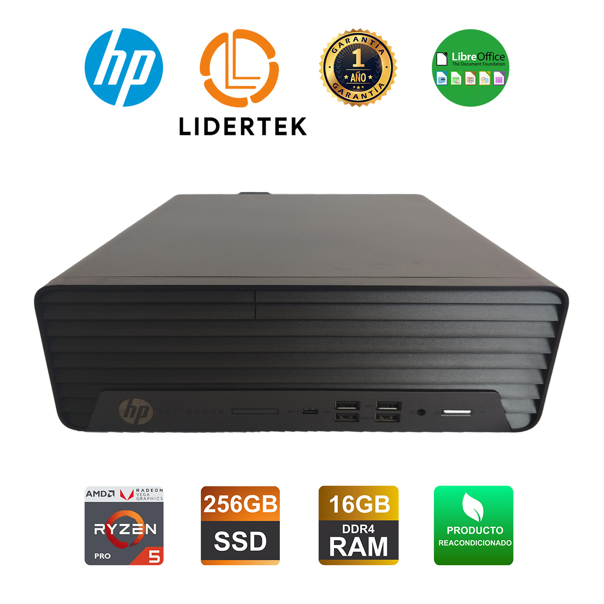 Torre Pc Gamer y Diseño HP Amd Ryzen 5 16gb Ssd 256gb Win11