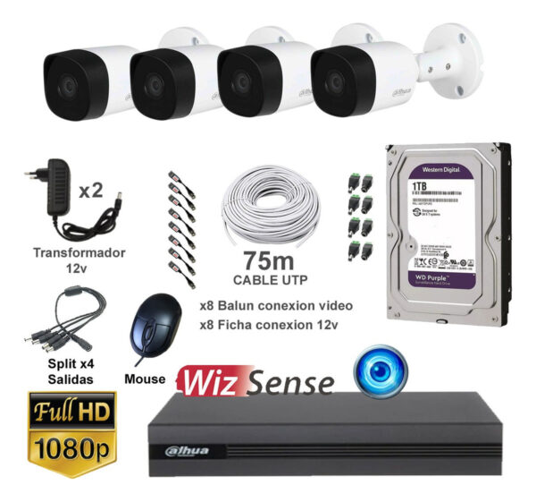 Sistema Camaras Seguridad Exterior Dvr 8ch Disco 1tb 24/7 - Imagen 2